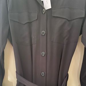 Steel gray midi shirt dress